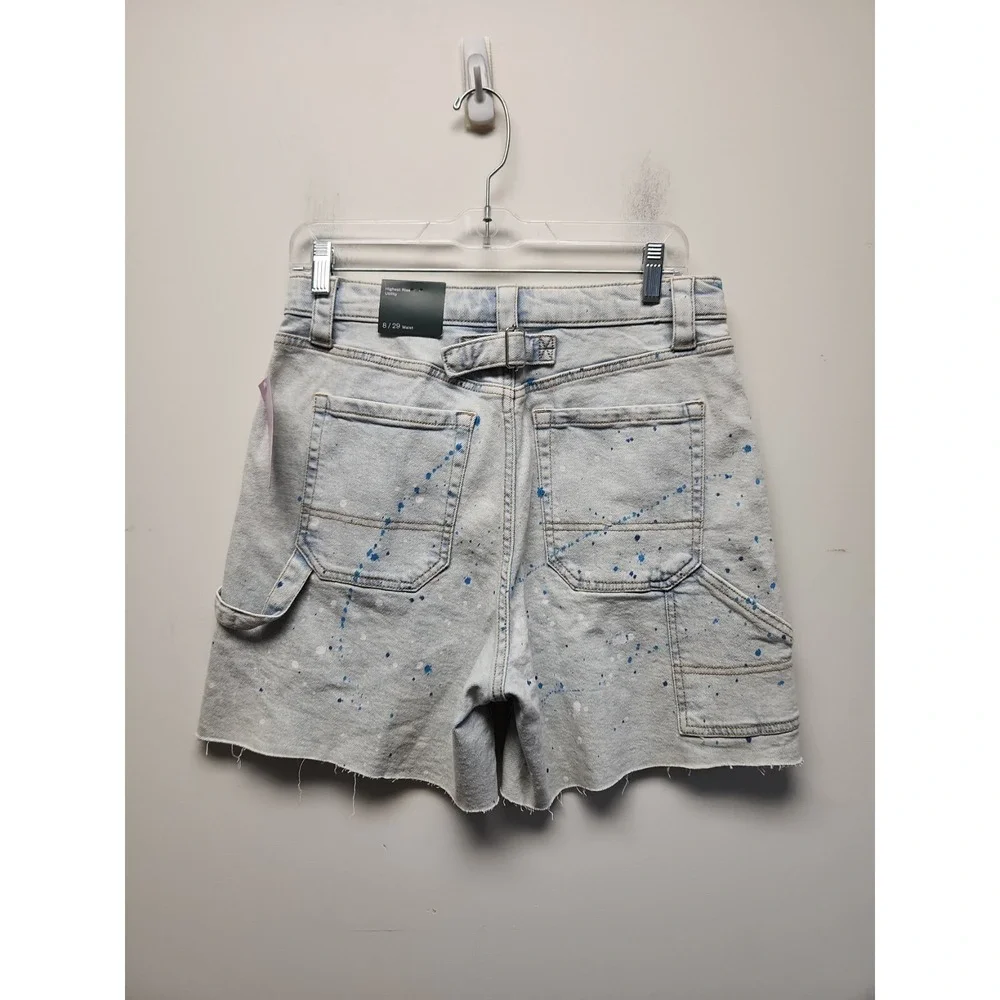 Wild Fable Women's High-Rise‎ Distressed Jean Shorts  Light Wash Blue 8 New - Picture 2 of 6